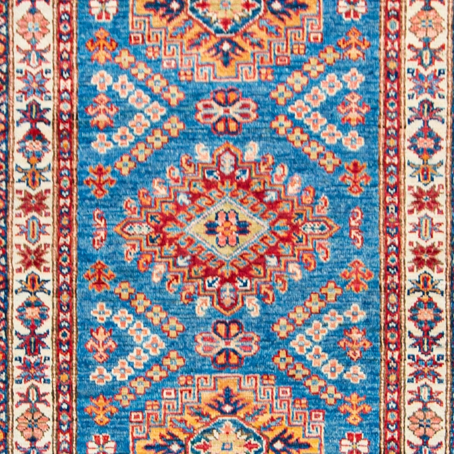 Fine Hand-knotted Traditional Wool Blue Runner 83cm x 297cm