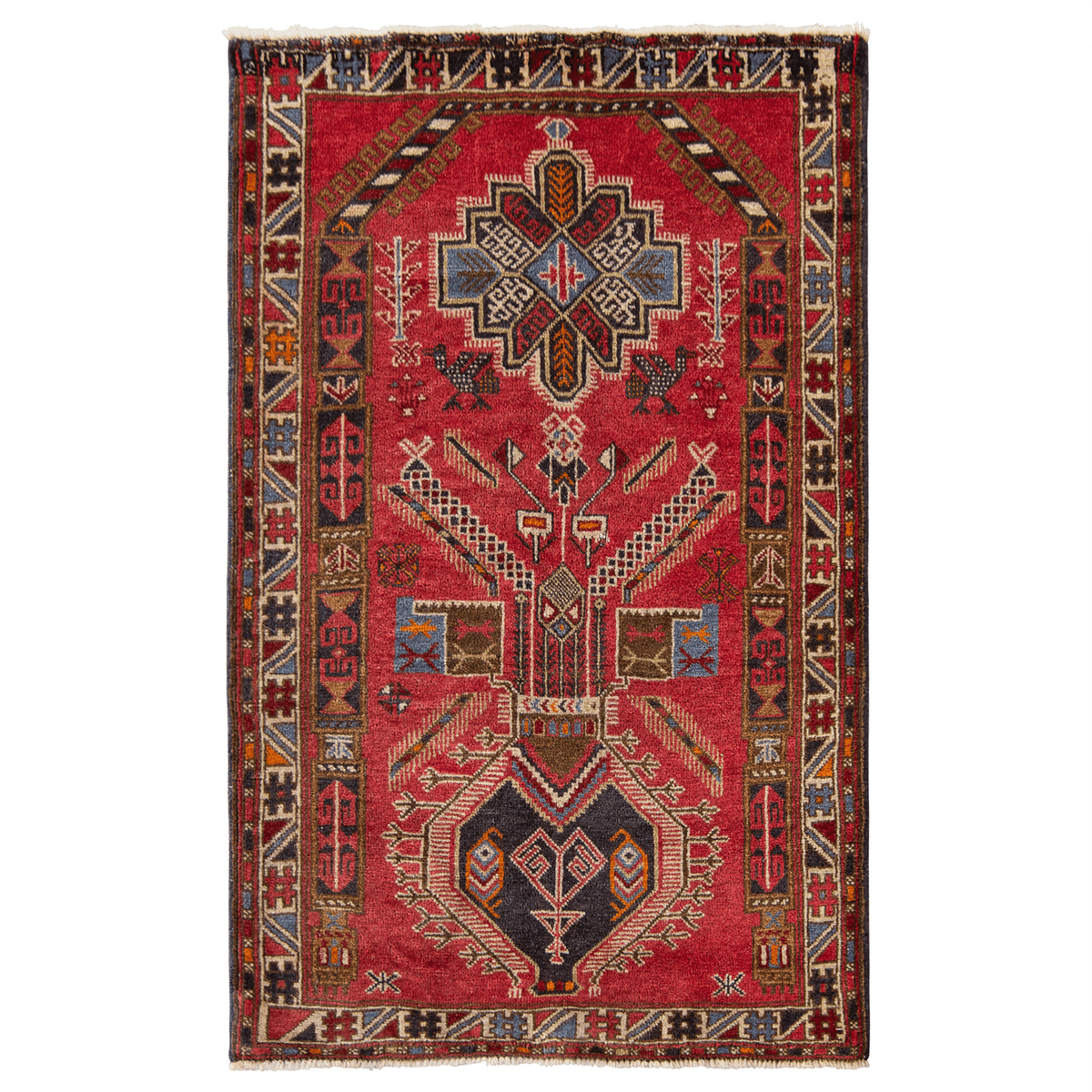 Hand-knotted 100% Wool Baluchi Small Rug 88cm x 133cm