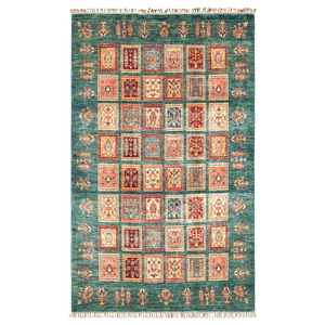 Fine Hand-knotted Traditional Green Wool Rug 177cm x 232cm