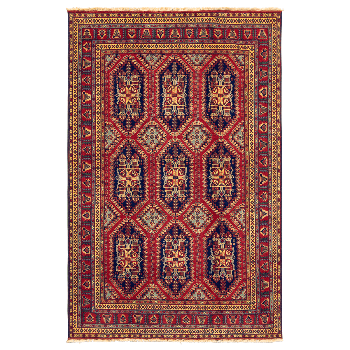 Super Fine Hand-knotted Tribal Wool Rug 195cm x 297cm