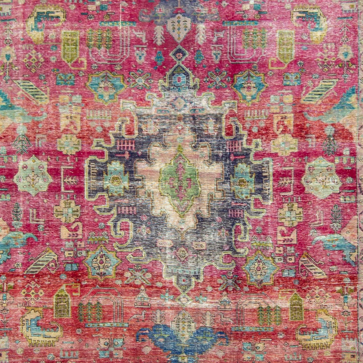 Large Hand-knotted Wool Persian Vintage Rug 297cm x 375cm