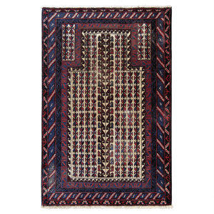 Hand-knotted Baluchi 100% Wool Small Rug 95cm x 142cm