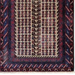 Hand-knotted Baluchi 100% Wool Small Rug 95cm x 142cm