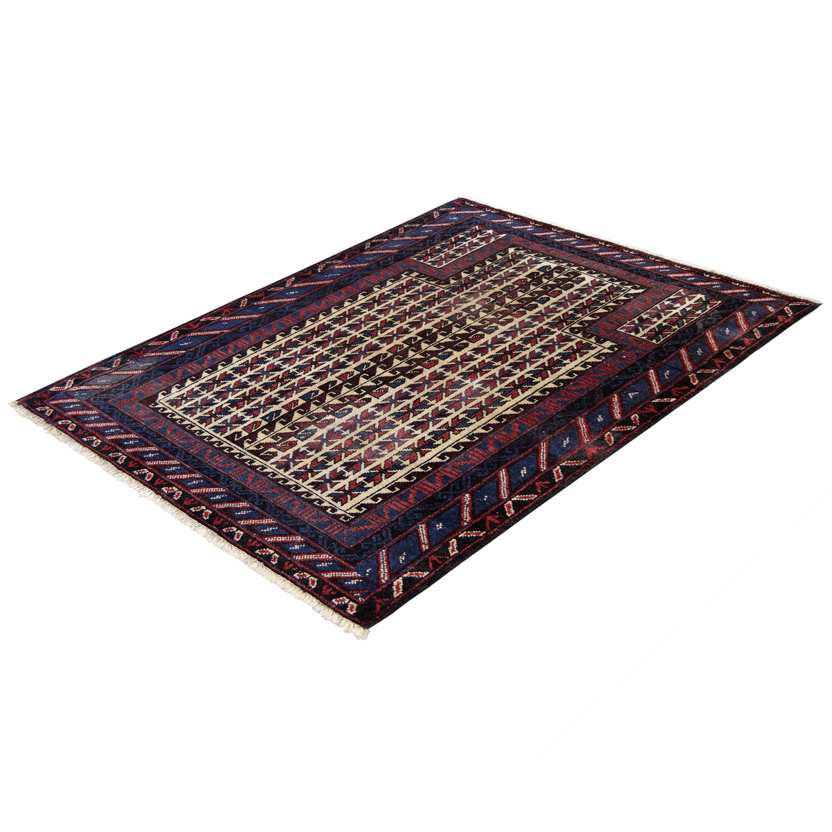 Hand-knotted Baluchi 100% Wool Small Rug 95cm x 142cm