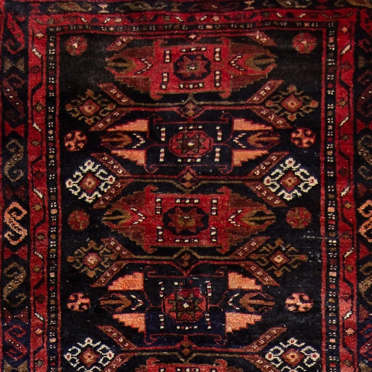Vintage Hand-knotted Wool Tribal Meshkin Persian Runner 90cm x 290cm