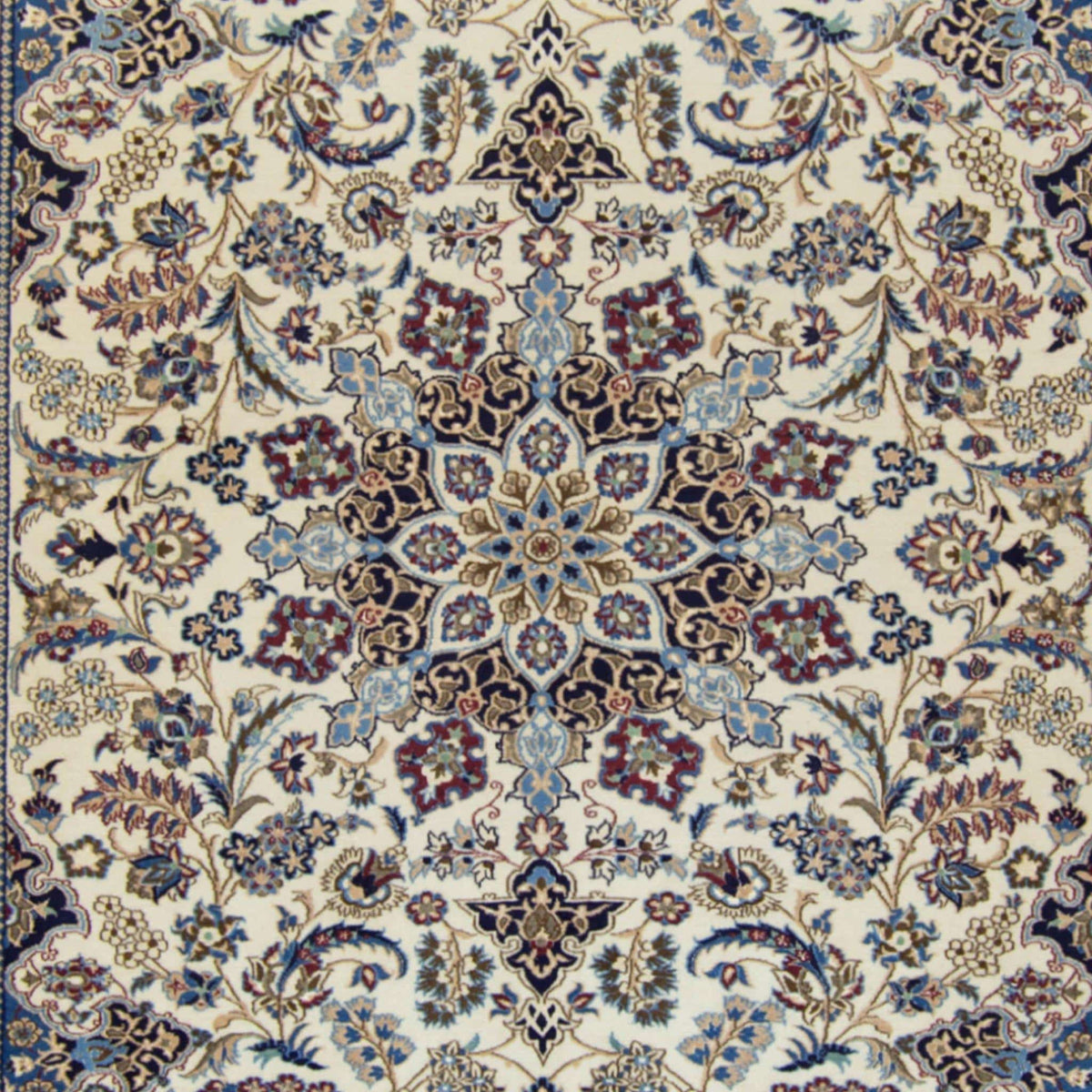Authentic Fine Persian Hand-knotted Wool and Silk Nain Rug 207cm x 307cm