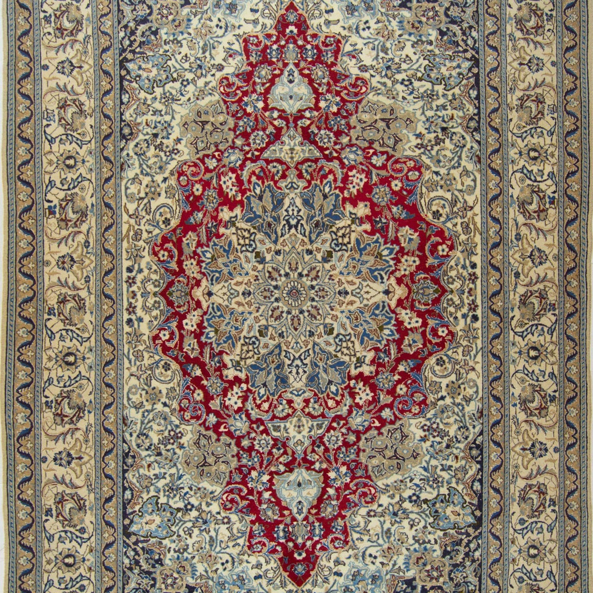 Genuine Fine Hand-knotted Persian Wool &amp; Silk Nain Rug 200cm x 300cm