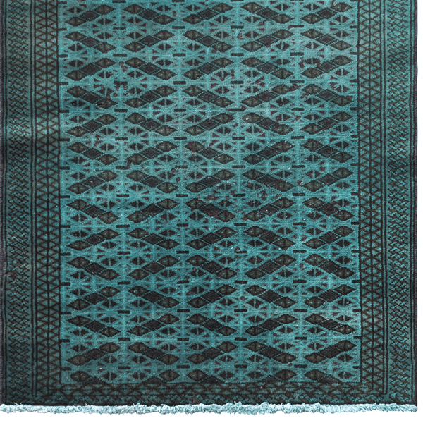Hand-knotted Wool Over Dyed Tribal Rug 90cm x 130cm-