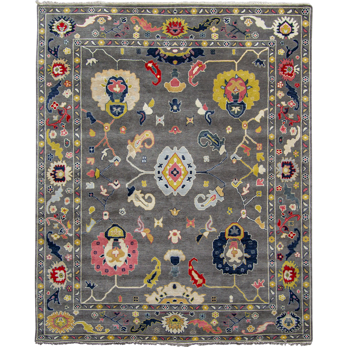 Hand-knotted Wool Oushak Rug  279cm x 361cm