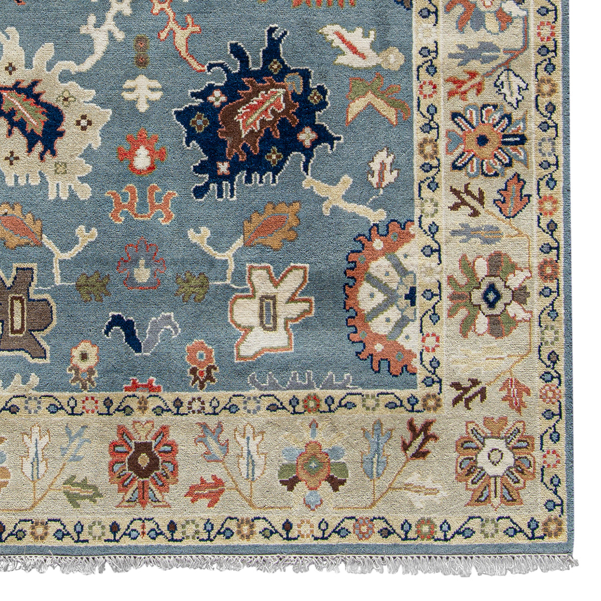 Hand-knotted Wool Oushak Modern Rug 244cm x 299cm