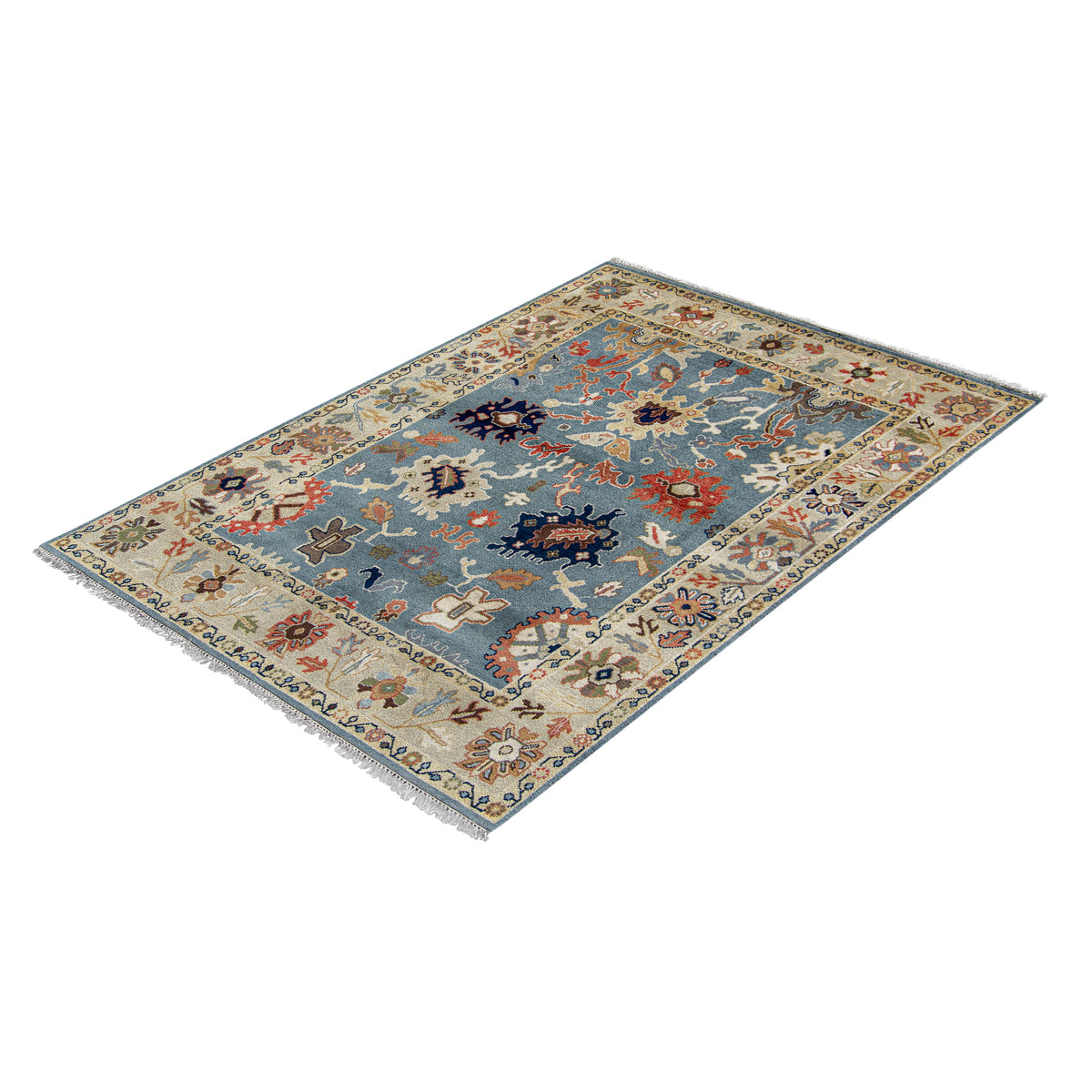 Hand-knotted Wool Oushak Modern Rug 244cm x 299cm