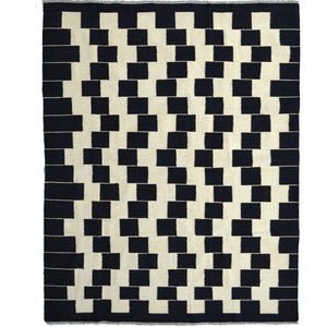 Modern Hand-woven 100% Wool Chobi Kilim Rug 201cm x 241cm