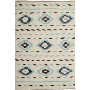 Modern Hand-woven 100% Wool Afghan Chobi Kilim Rug 177cm x 234cm