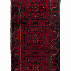 Fine Hand-knotted Wool Afghan Khal Mohammadi Runner 74cm x 578cm