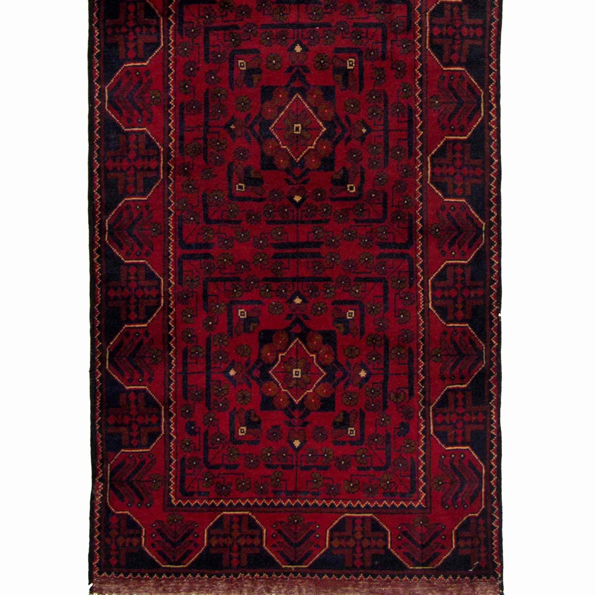 Fine Hand-knotted Wool Afghan Khal Mohammadi Runner 74cm x 578cm