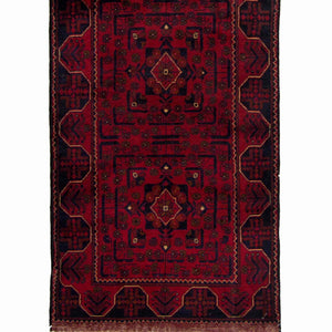 Fine Hand-knotted Wool Afghan Khal Mohammadi Runner 74cm x 578cm