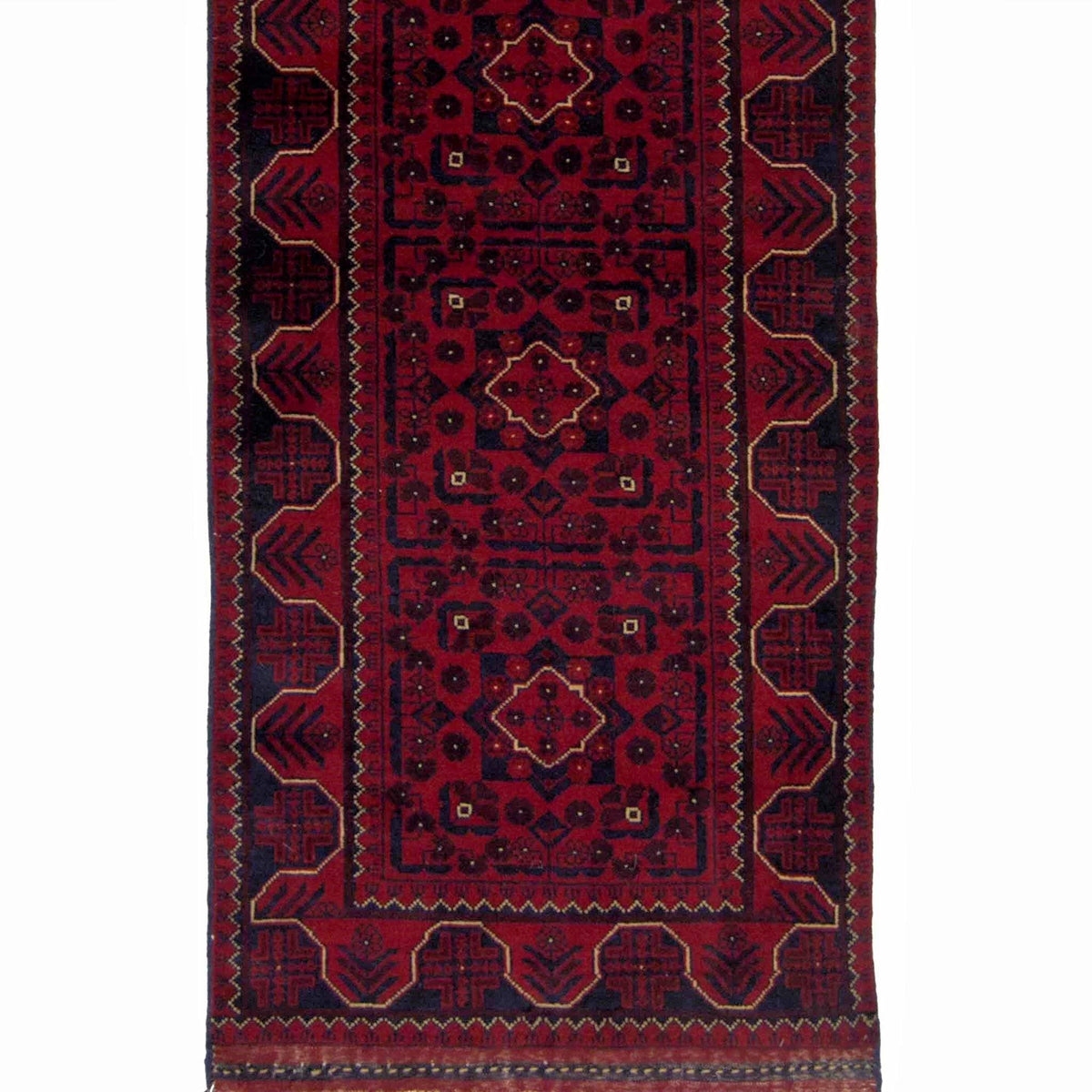 Fine Hand-knotted Wool Afghan Khal Mohammadi Runner 80cm x 873cm