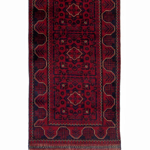 Fine Hand-knotted Wool Afghan Khal Mohammadi Runner 80cm x 873cm