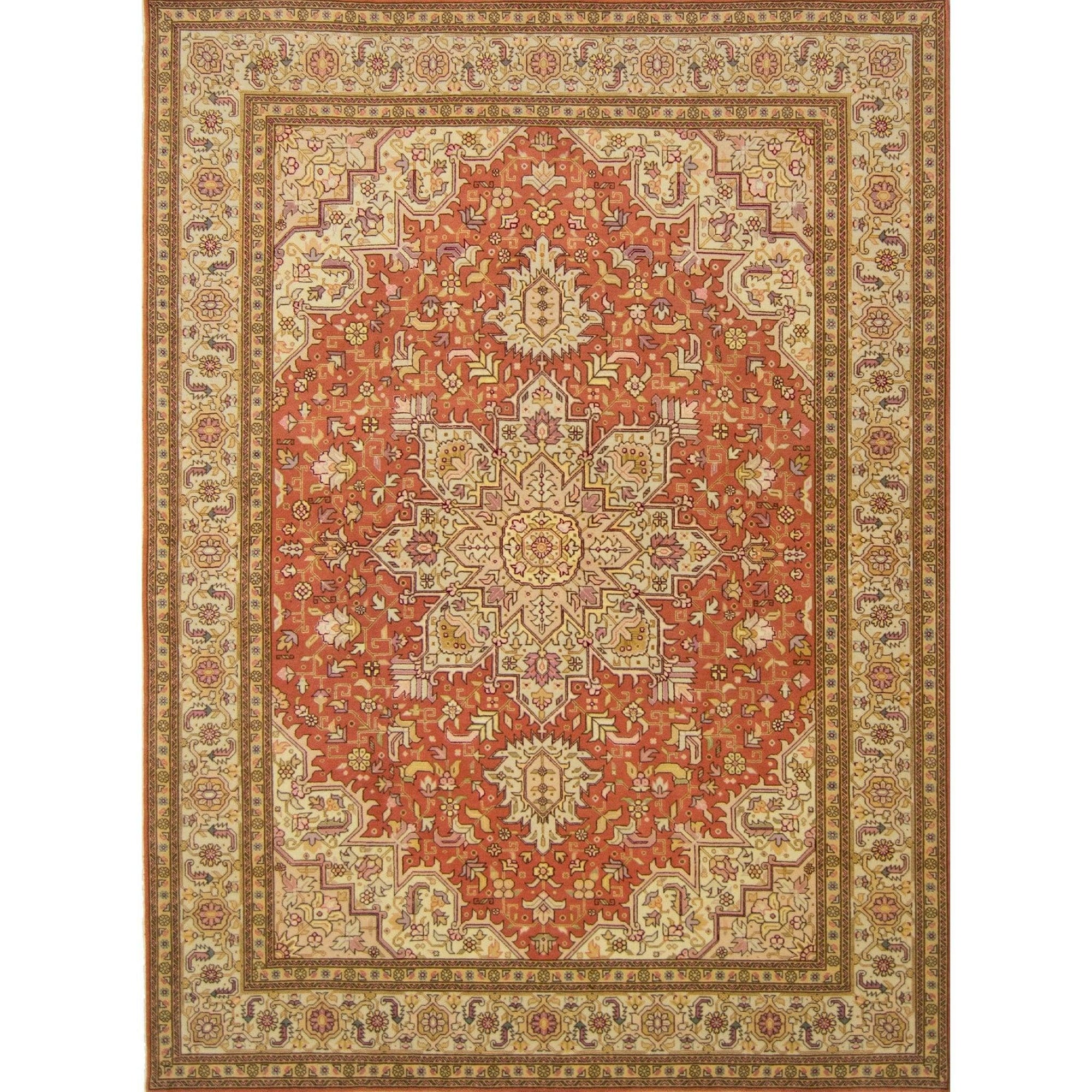 Super Fine Hand-knotted Wool and Silk Tabriz Persian Rug 150cm x 210cm