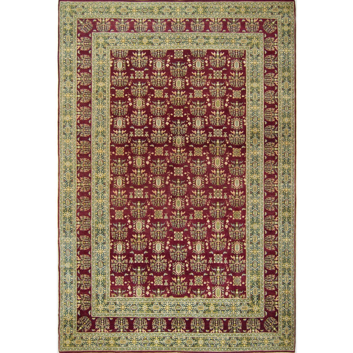 Fine Hand-knotted Wool and Silk Tabriz Rug 185cm x 282cm