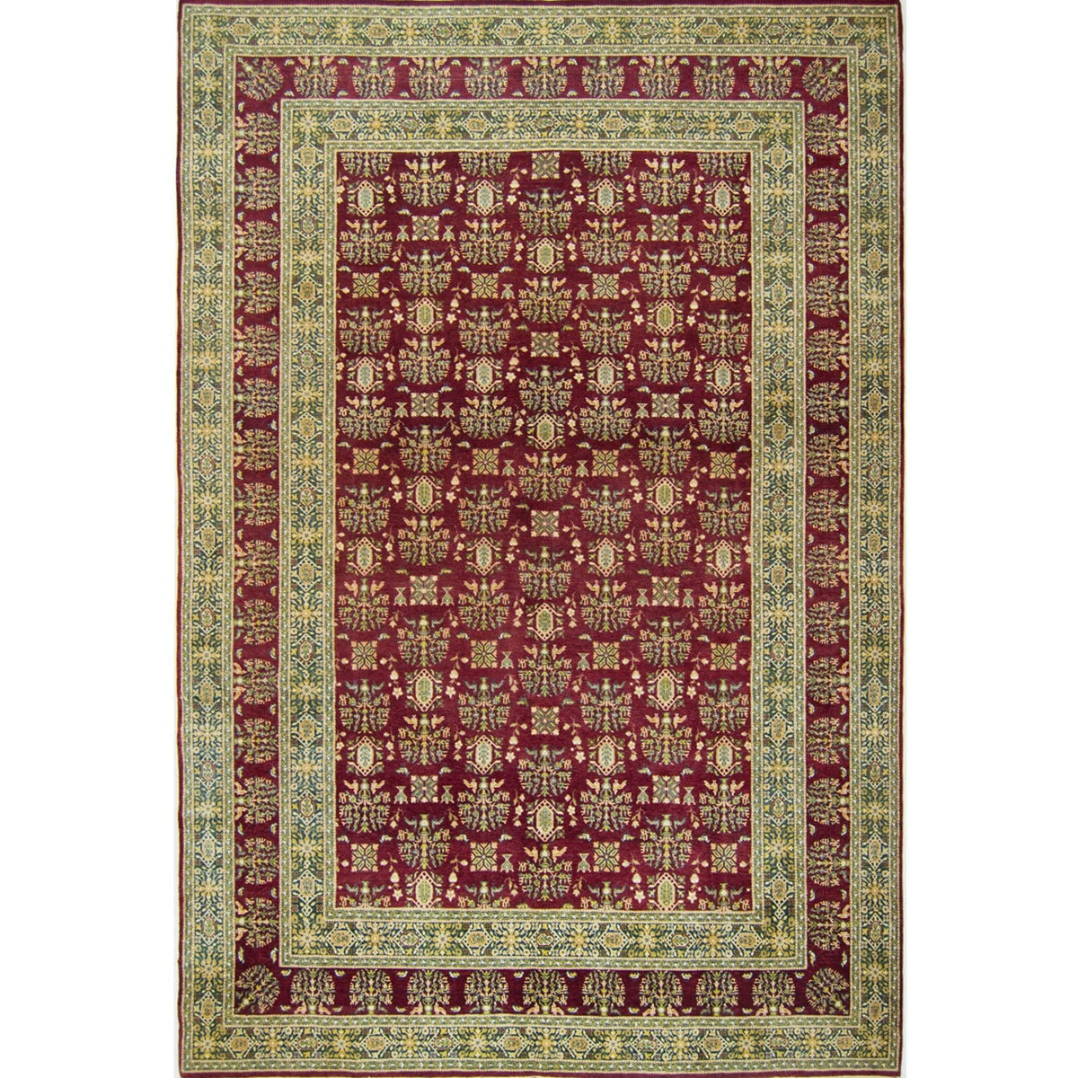 Fine Hand-knotted Wool and Silk Tabriz Rug 185cm x 282cm