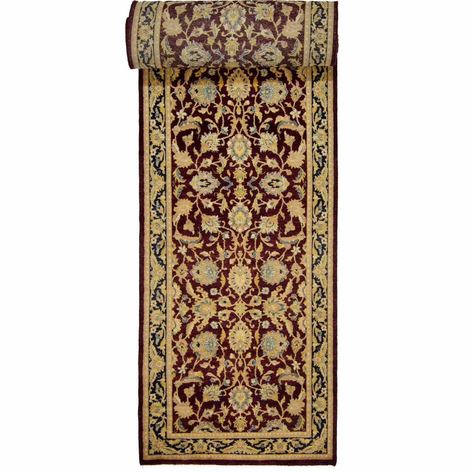Fine Hand-knotted Wool Kashan Runner 78cm x 365cm