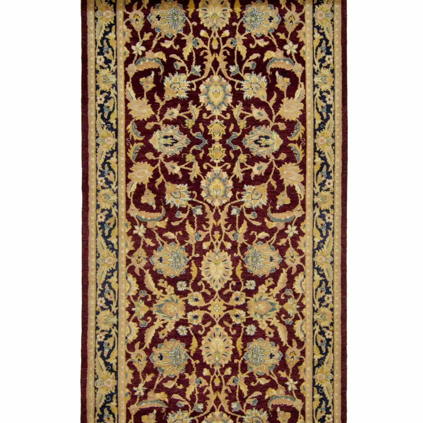 Fine Hand-knotted Wool Kashan Runner 78cm x 365cm