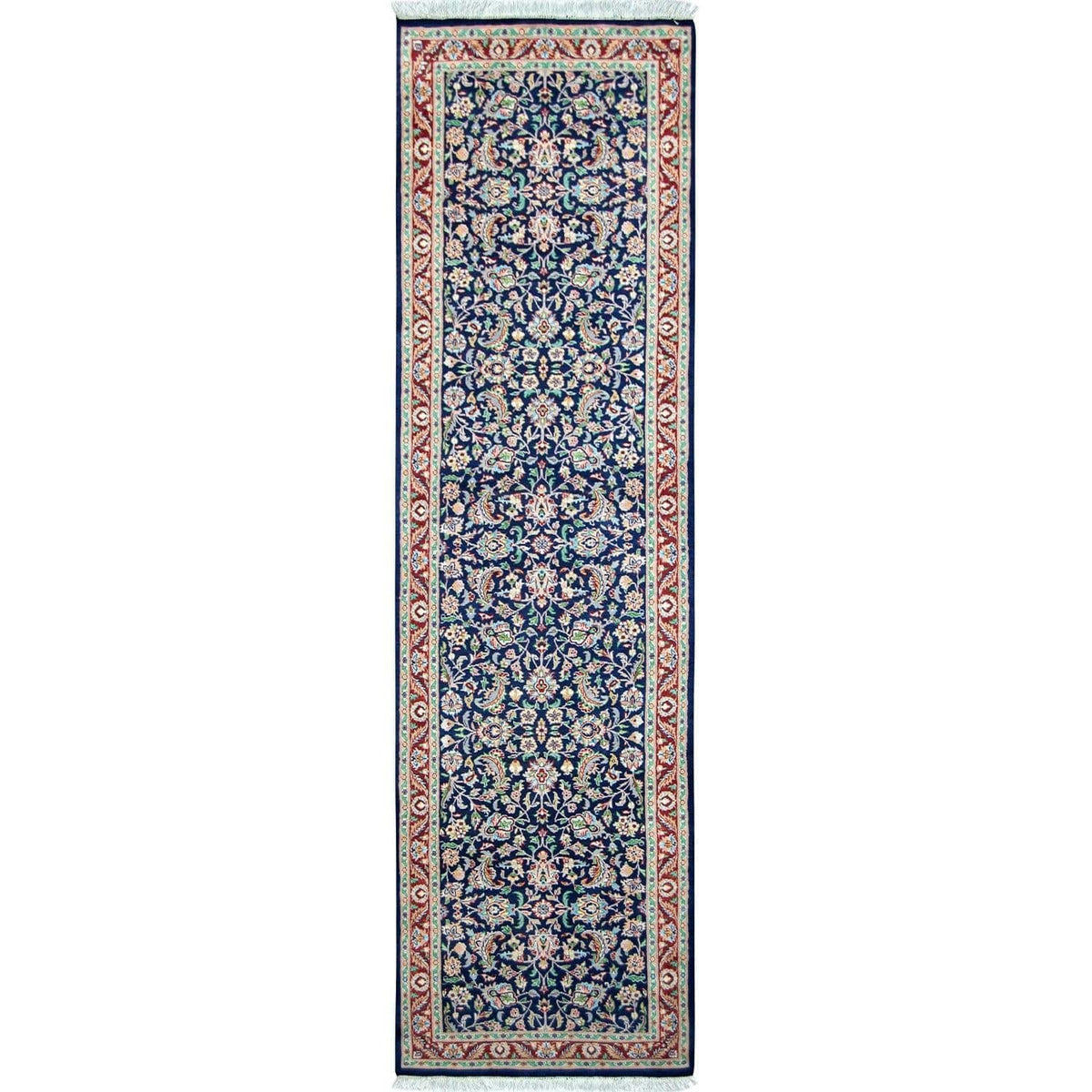 Fine Hand-knotted Wool Traditional Hallway Runner 79cm x 304cm