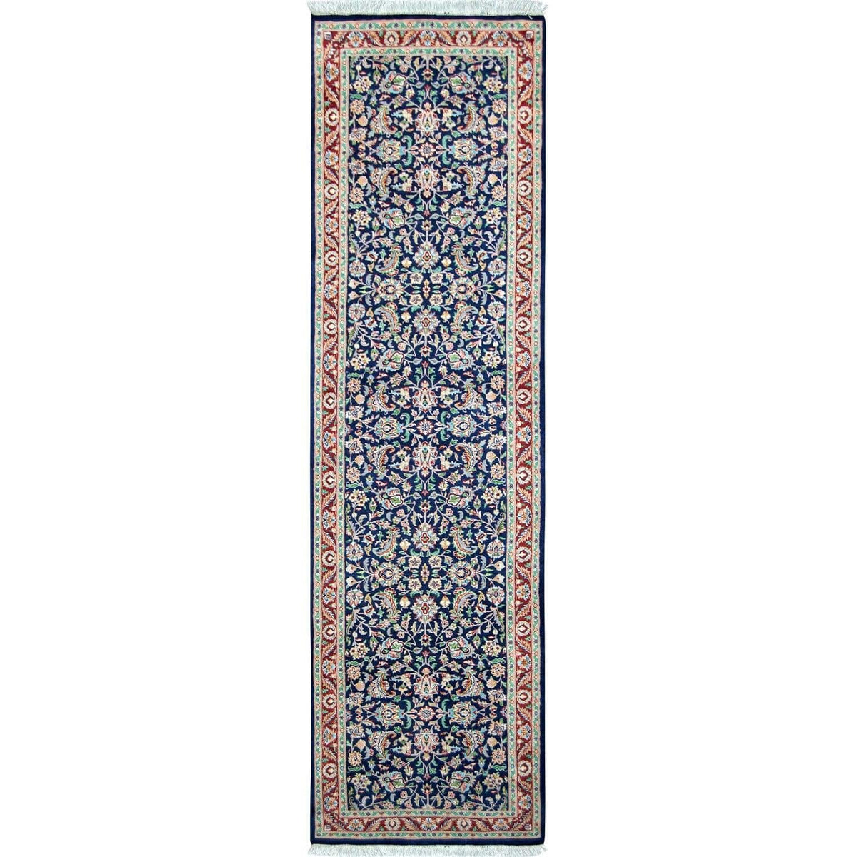 Fine Hand-knotted Kashan Wool Hallway Runner 74cm x 307cm