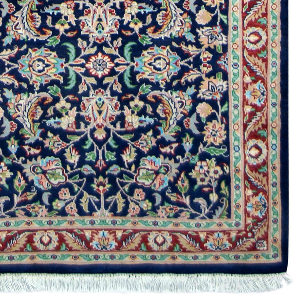 Fine Hand-knotted Kashan Wool Hallway Runner 74cm x 307cm