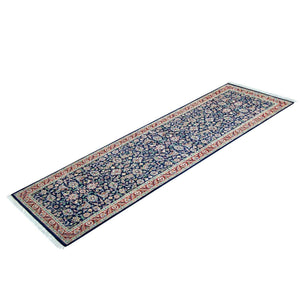 Fine Hand-knotted Kashan Wool Hallway Runner 74cm x 307cm