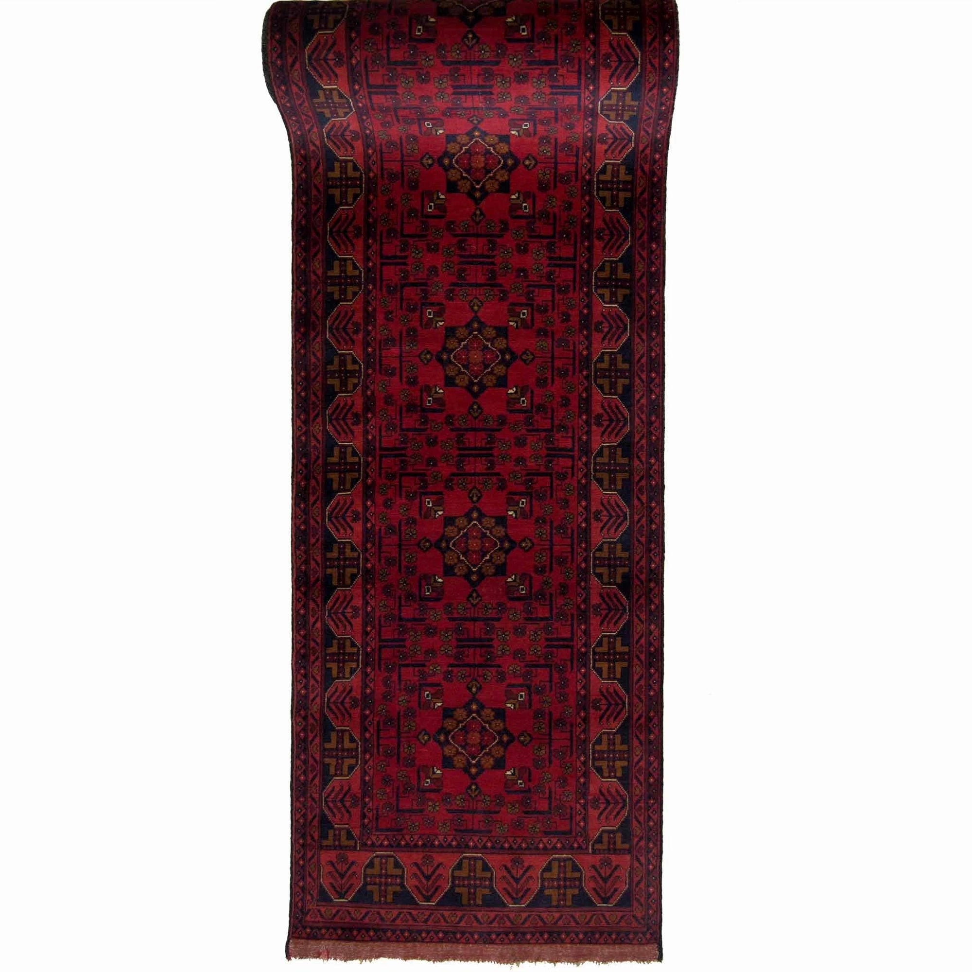 Fine Hand-knotted Afghan Khal Mohammadi Runner 80cm x 974cm