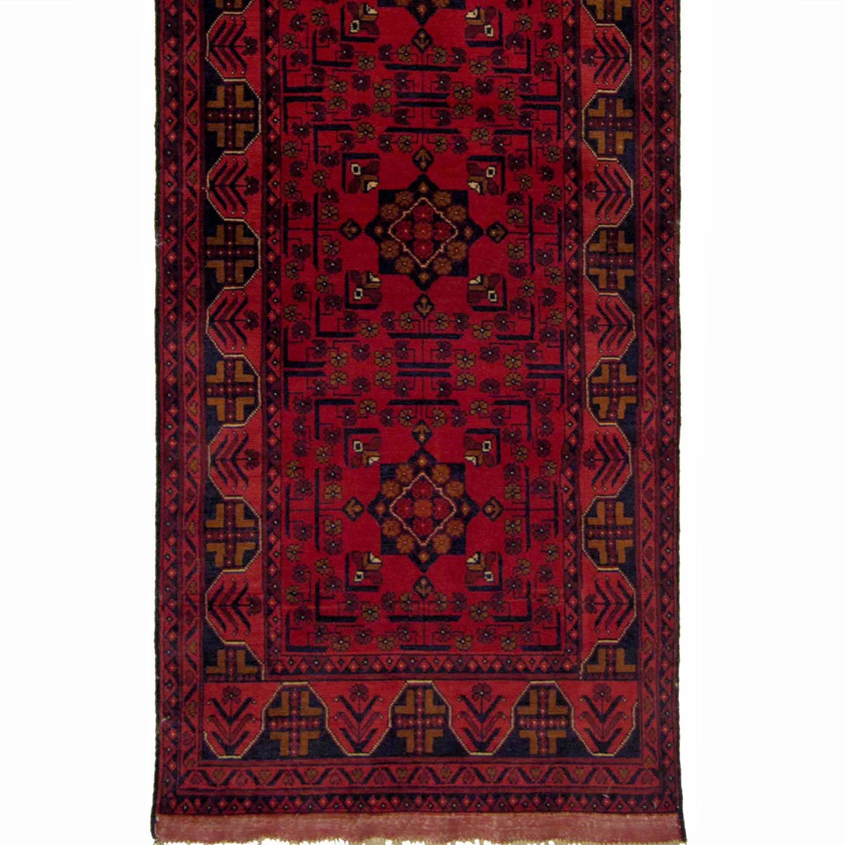 Fine Hand-knotted Wool Afghan Khal Mohammadi Runner 77cm x 972cm