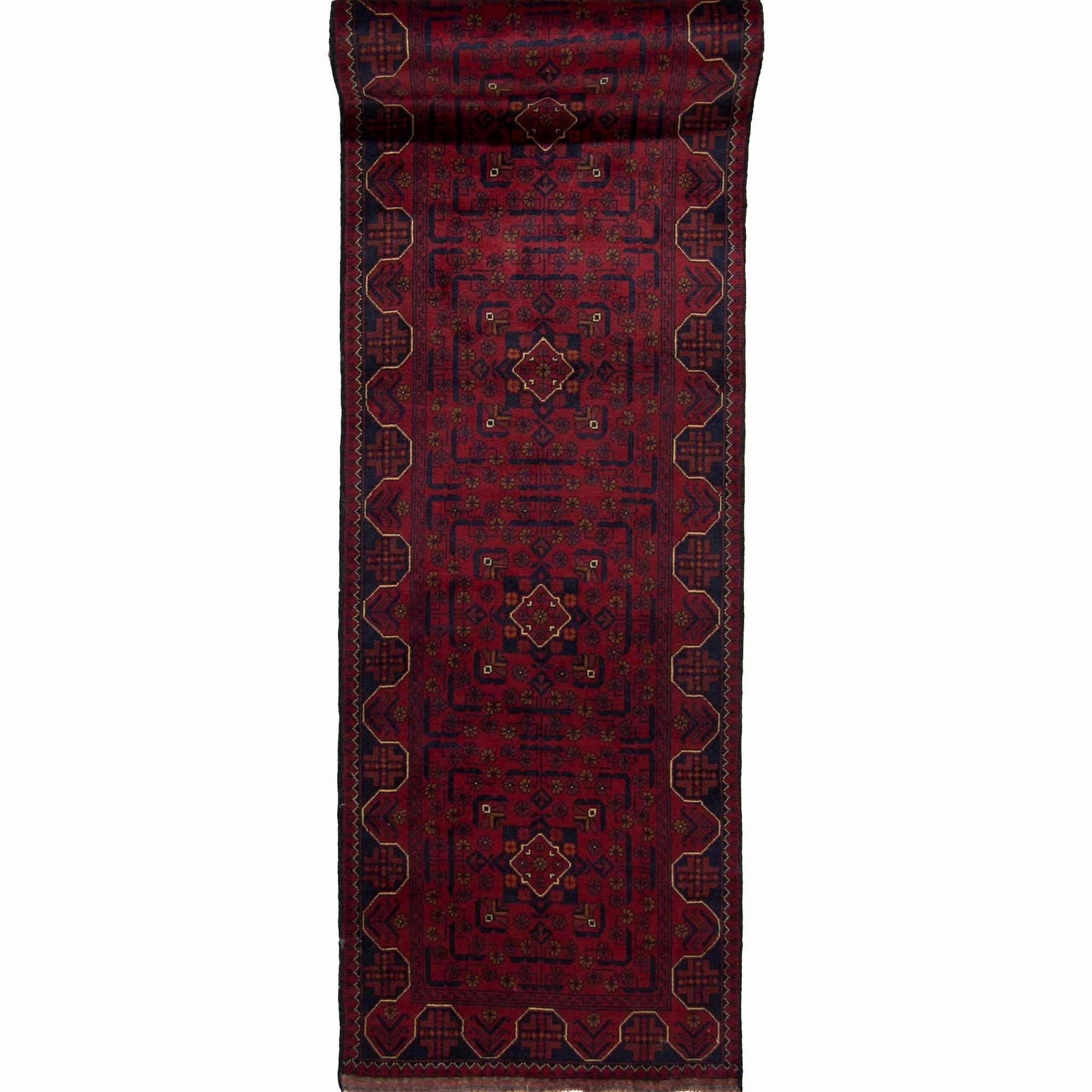 Fine Tribal 100% Wool Hand-knotted Khal Mohammadi Runner 77cm x 581cm