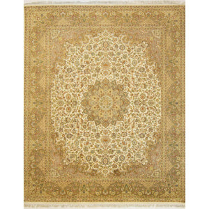 Super Fine Wool & Silk Kerman Rug 246cm x 313cm