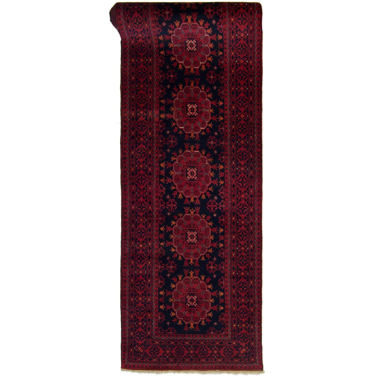 Hand-knotted 100% Wool Khal Mohammadi Hallway Runner 73cm x 3.4cm