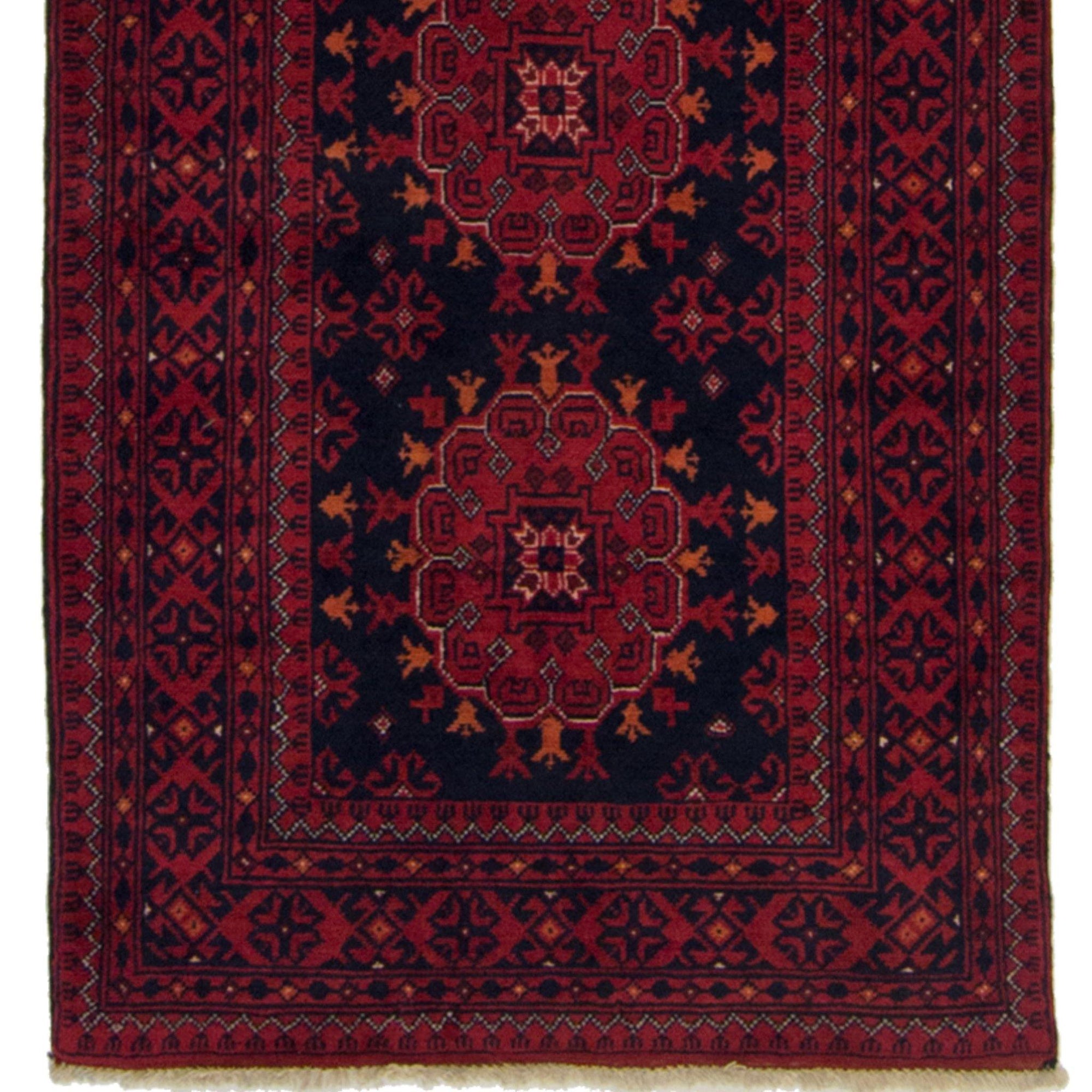 Hand-knotted 100% Wool Khal Mohammadi Hallway Runner 73cm x 3.4cm