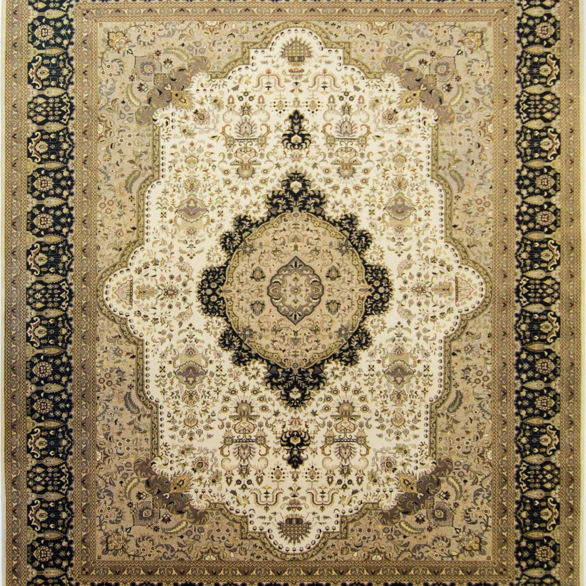 Fine Hand-knotted Wool & Silk Kerman Rug 281cm x 373cm