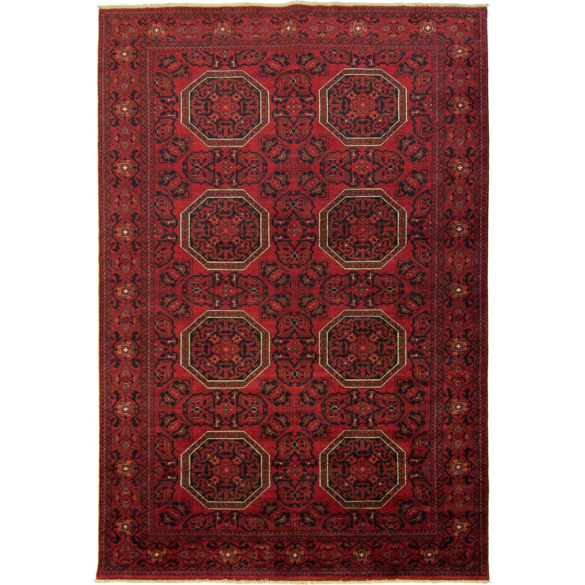 Tribal Afghan 100% Wool Hand-knotted Khal Mohammadi Rug 193 cm x 296 cm