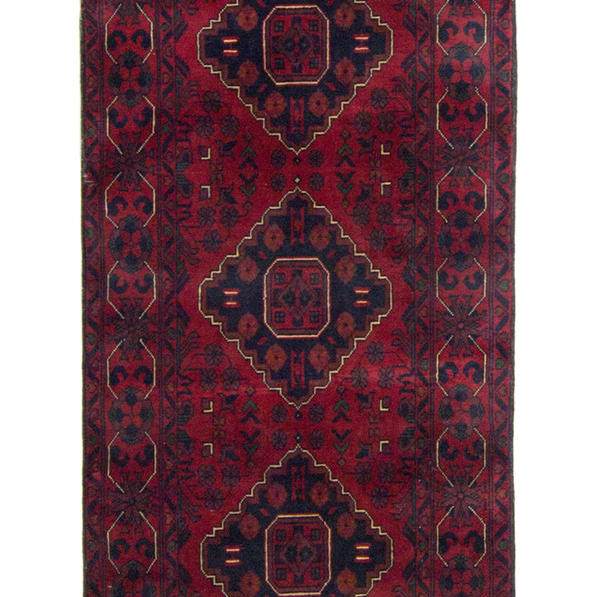 Hand-knotted 100% Wool Afghan Khal Mohammadi Hallway Runner 78cm x 573cm