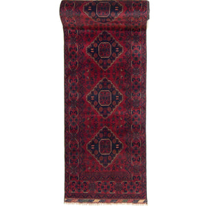 Hand-knotted 100% Wool Afghan Khal Mohammadi Hallway Runner 78cm x 573cm