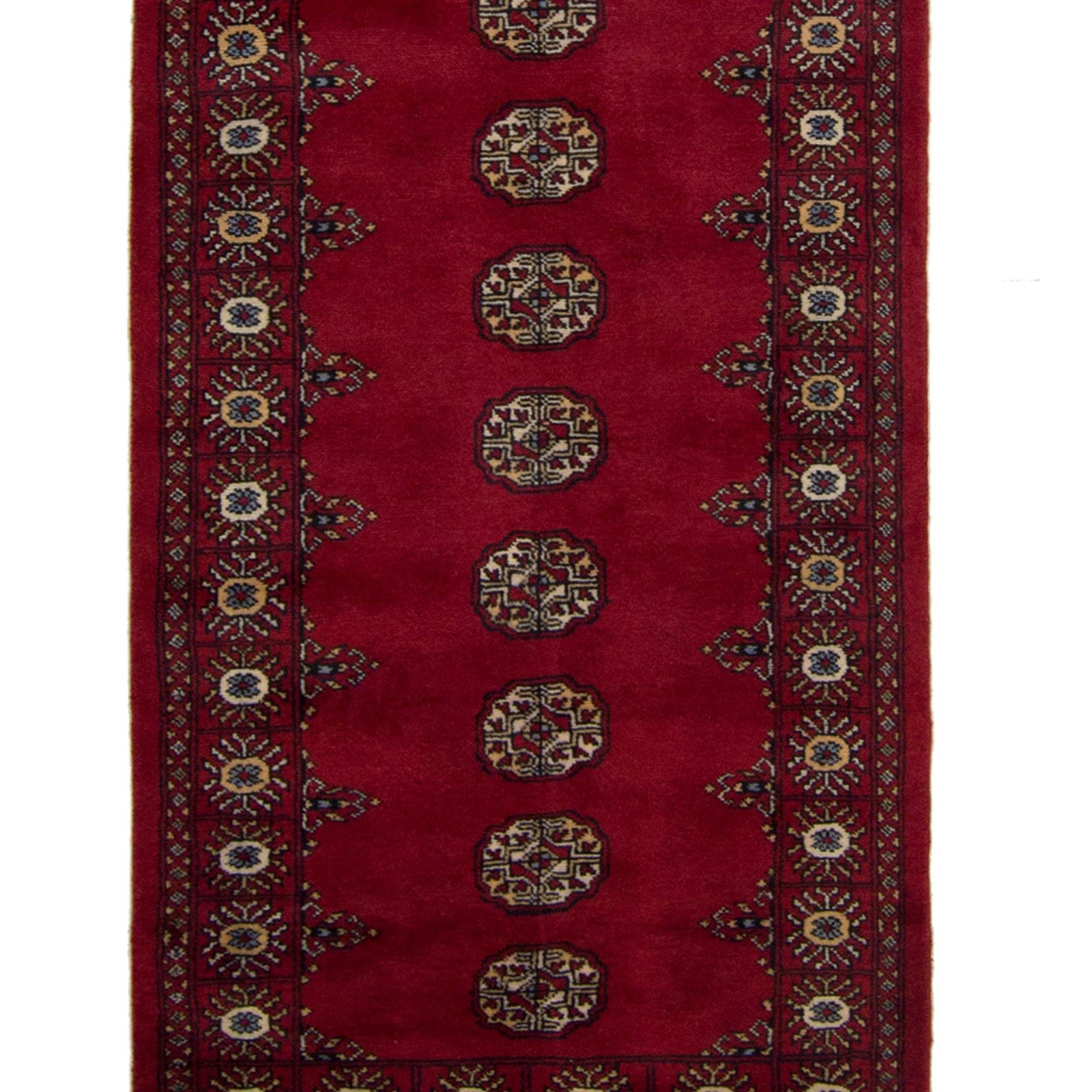 Hand-knotted 100% Wool Bokhara Runner 80cm x 537cm
