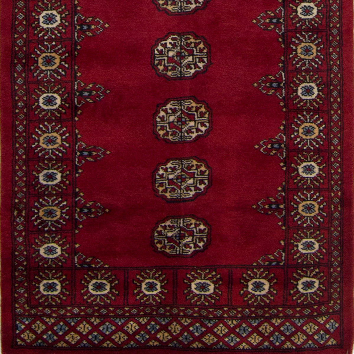 Hand-knotted 100% Wool Bokhara Runner 80cm x 537cm