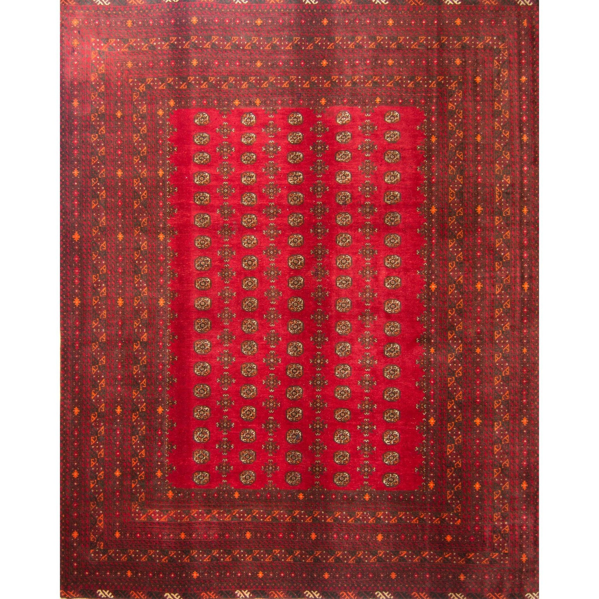 Vintage Hand-knotted 100% Wool Afghan Rug 204 CM X 257 CM