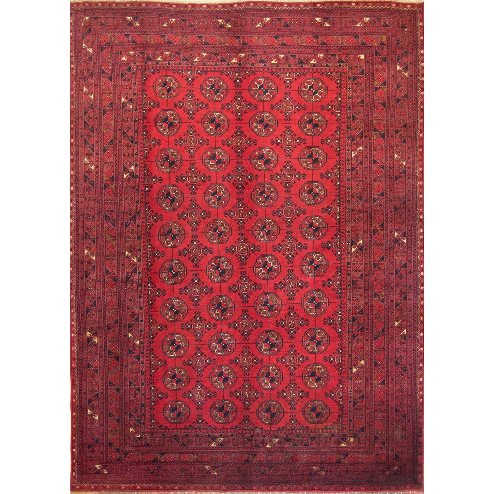 Vintage Hand-knotted 100% Wool Tribal Turkmen Rug 203cm x 289cm