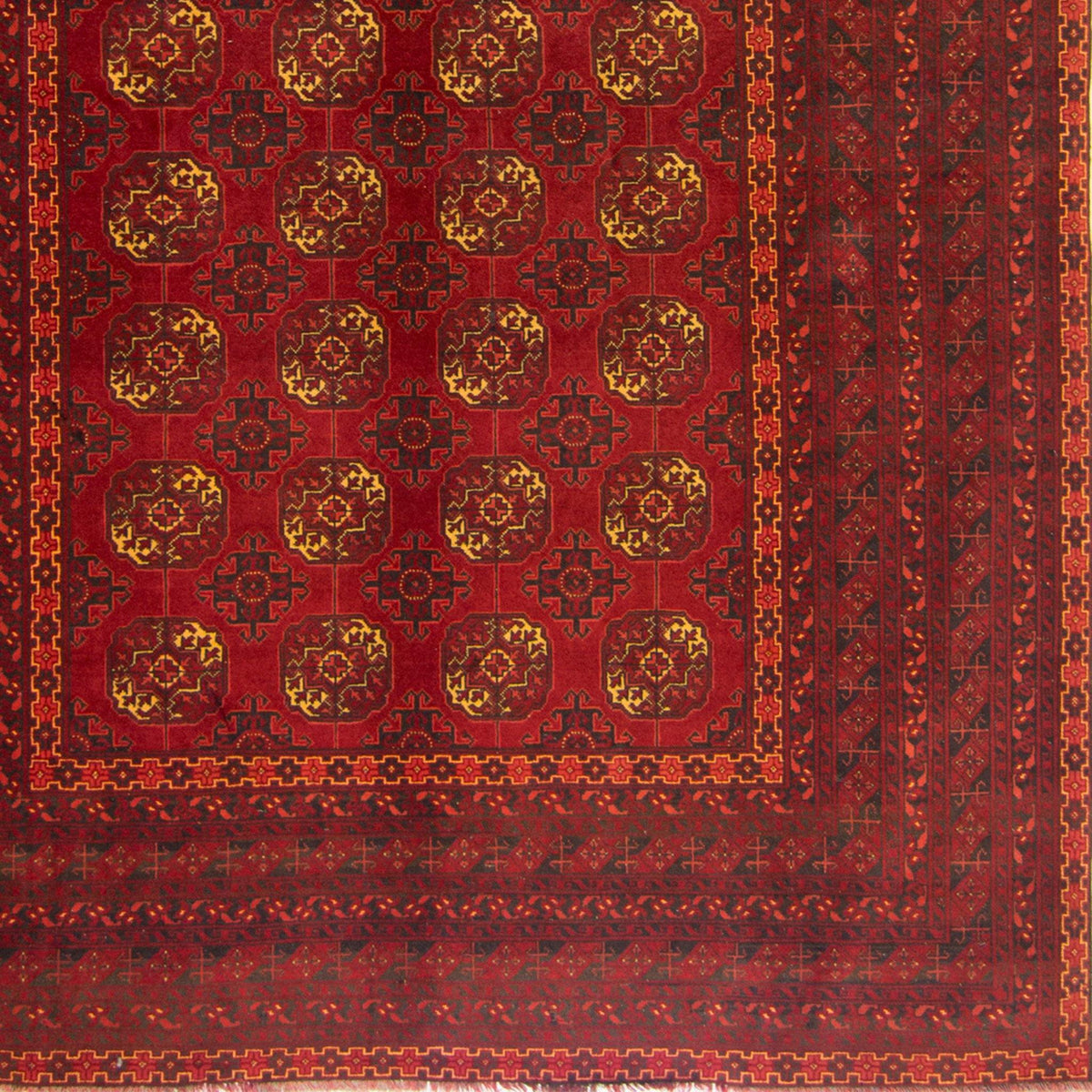 Vintage Hand-knotted 100% Wool Turkmen Rug 190cm x 253cm