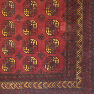 Vintage Hand-knotted 100% Wool Afghan Turkmen 200 CM X 286 CM