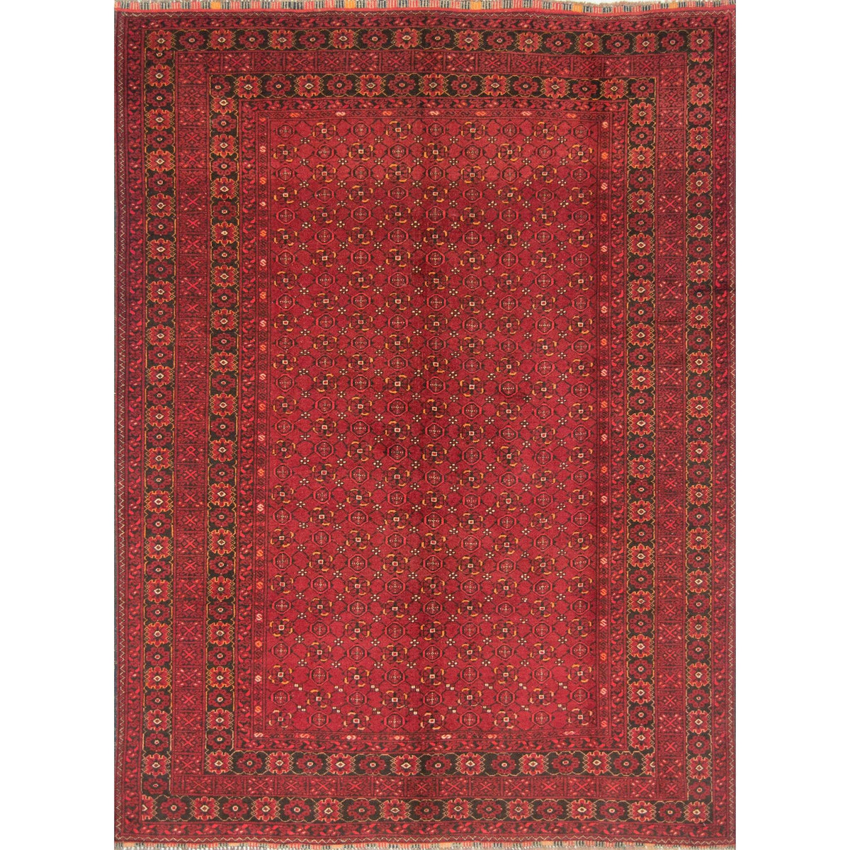 Vintage Hand-knotted 100% Wool Turkmen Rug 197cm x 280cm