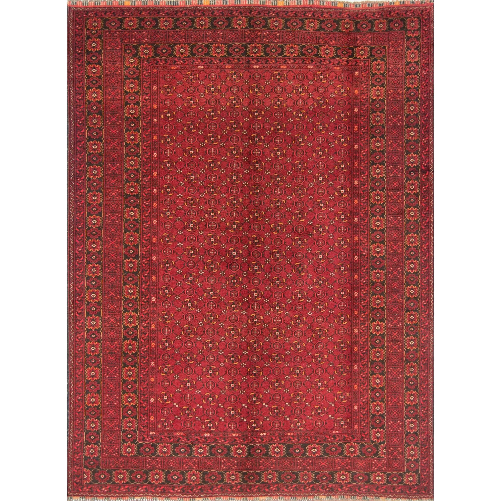 Vintage Hand-knotted 100% Wool Turkmen Rug 197cm x 280cm