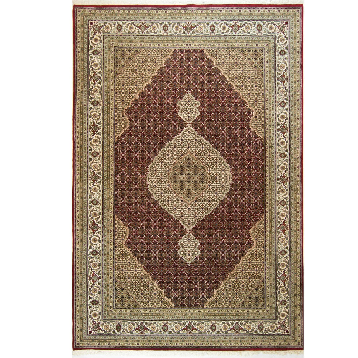 Super Fine Hand-knotted Wool and Silk Tabriz - Mahi Rug 203 cm x 300 cm